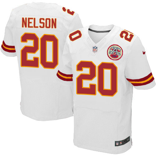 Men's Elite Steven Nelson Nike Jersey White Road - #20 NFL Kansas City Chiefs